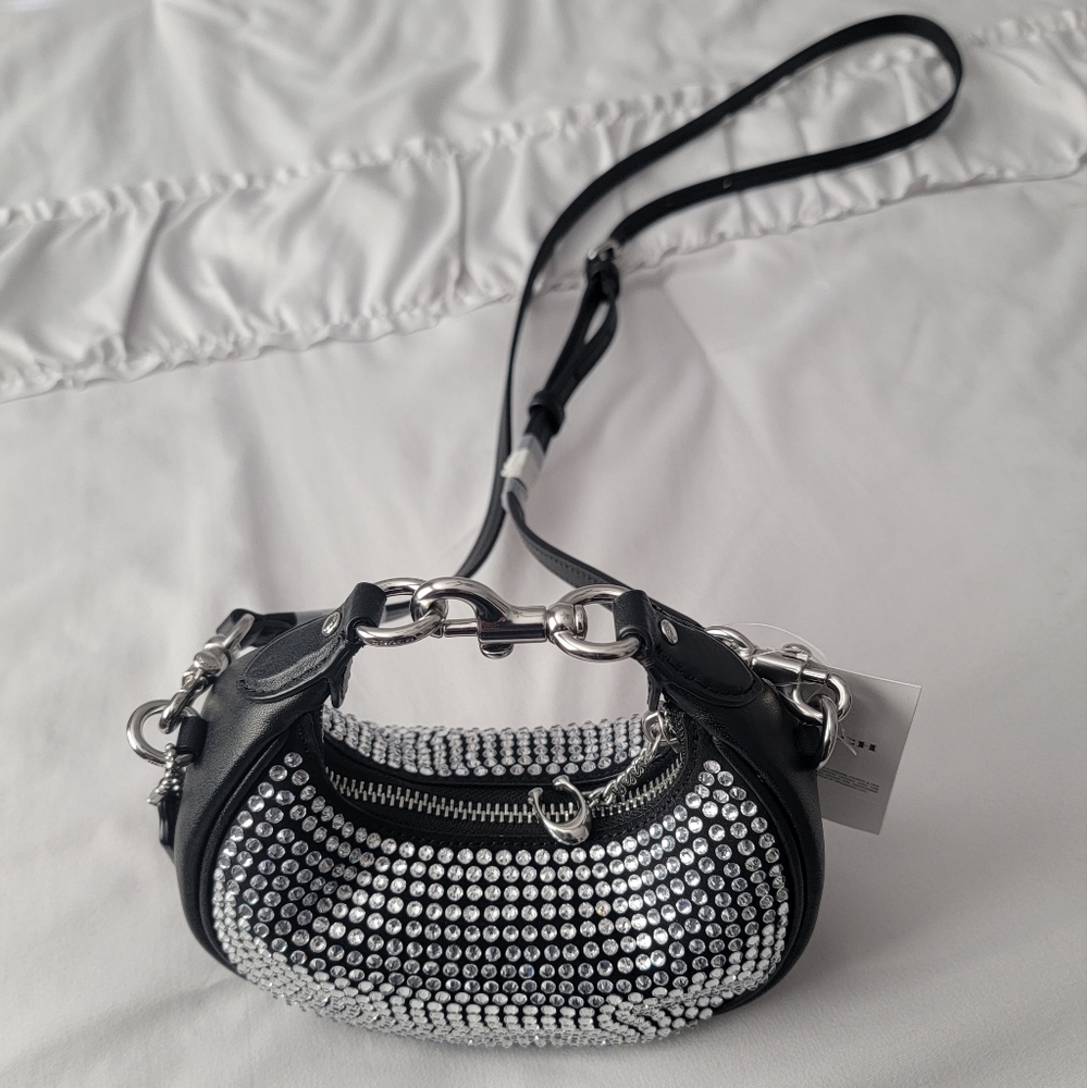 NWT-Coach Black Studded Bag - Picture 7 of 9